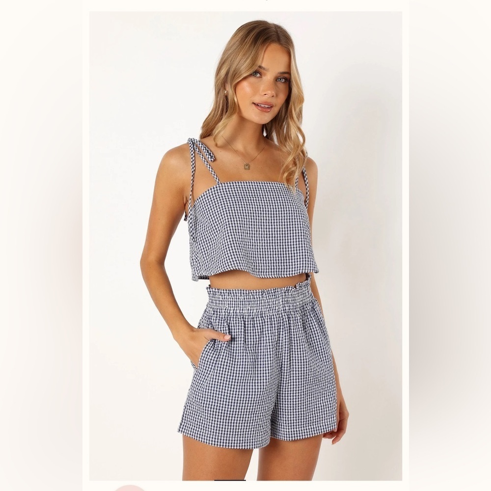 The Callum Short Set in Navy Gingham